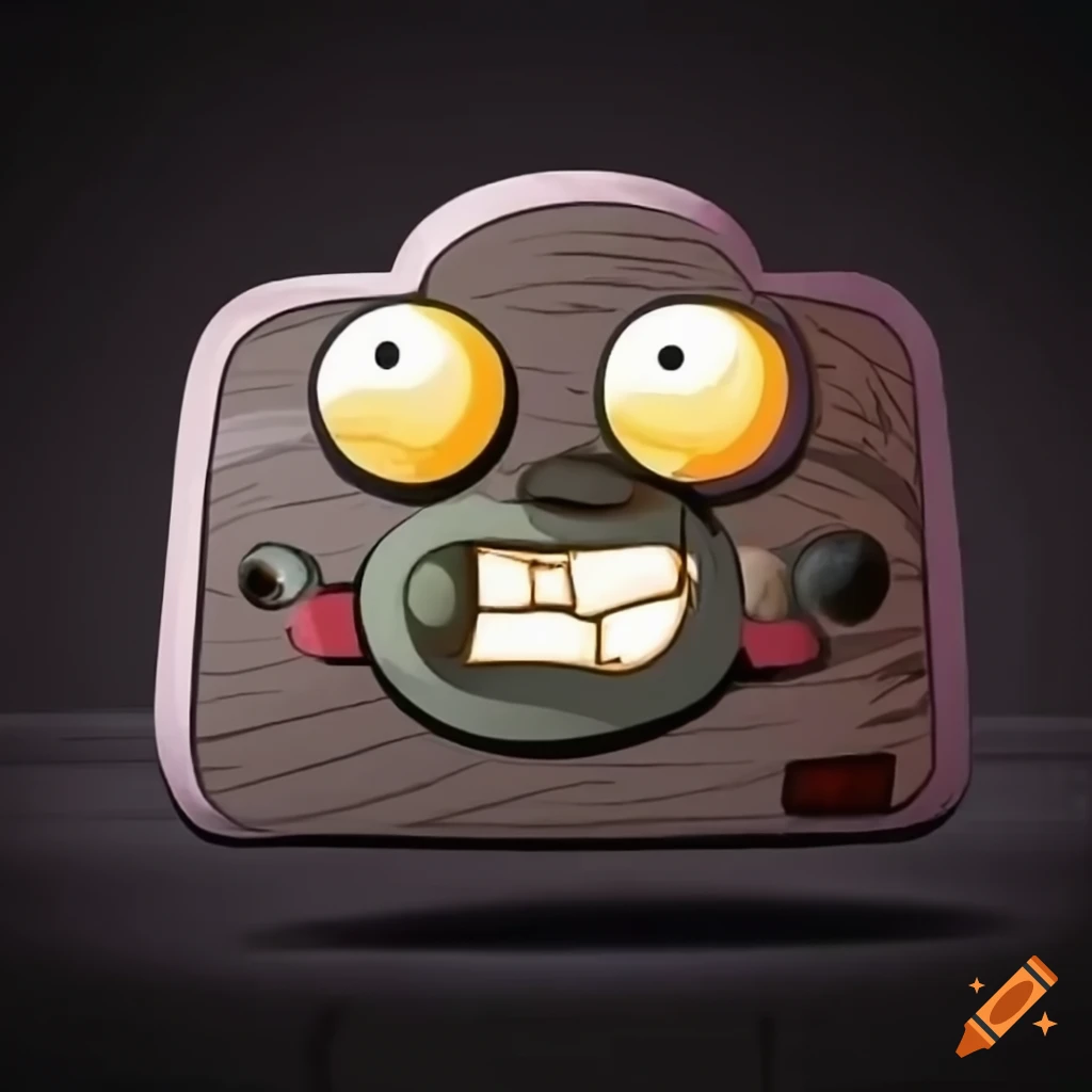 cartoon camera with angry expression