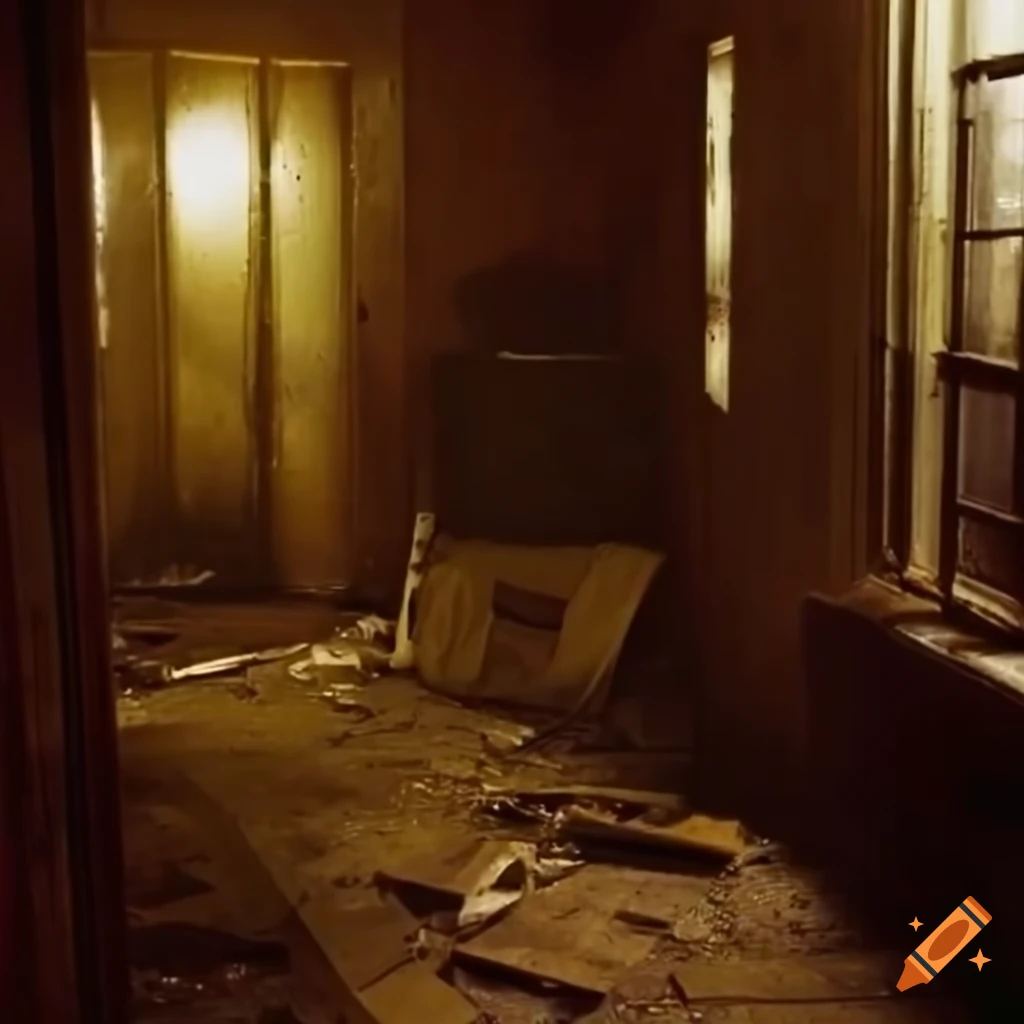 gritty murder scene in a New York corridor