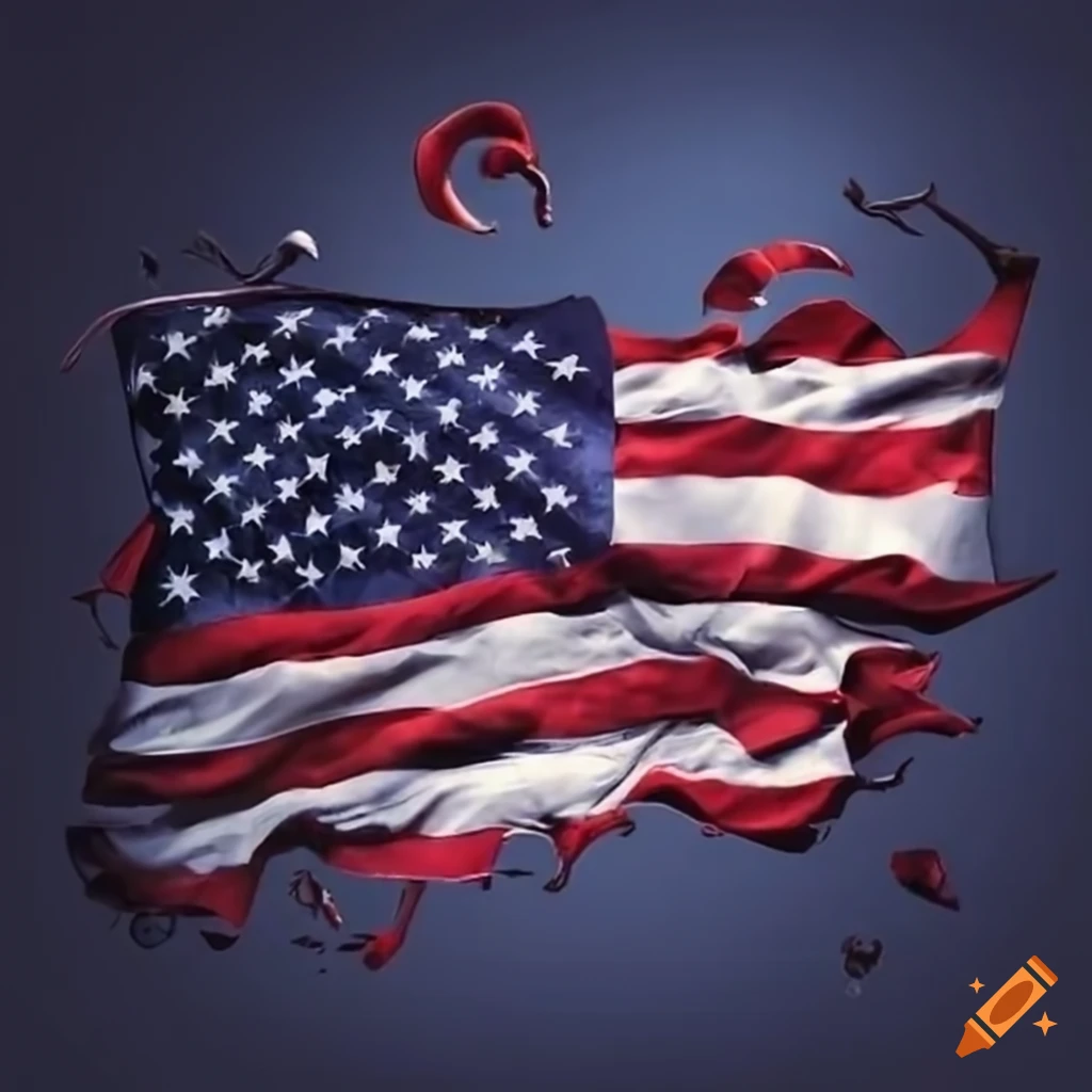 American flag waving proudly on Craiyon