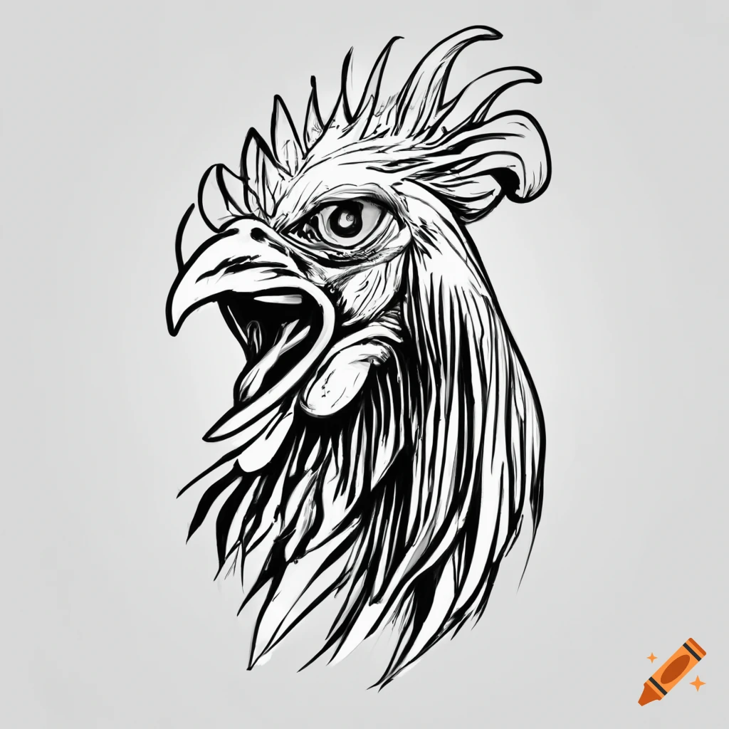 Rooster Tattoo Design Download High Resolution Digital Art PNG Transparent  Background Printable SVG Tattoo Stencil - Etsy