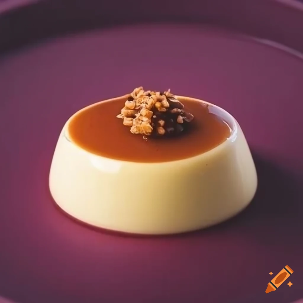 delicious caramel panna cotta with Lotus biscuit and caramel topping