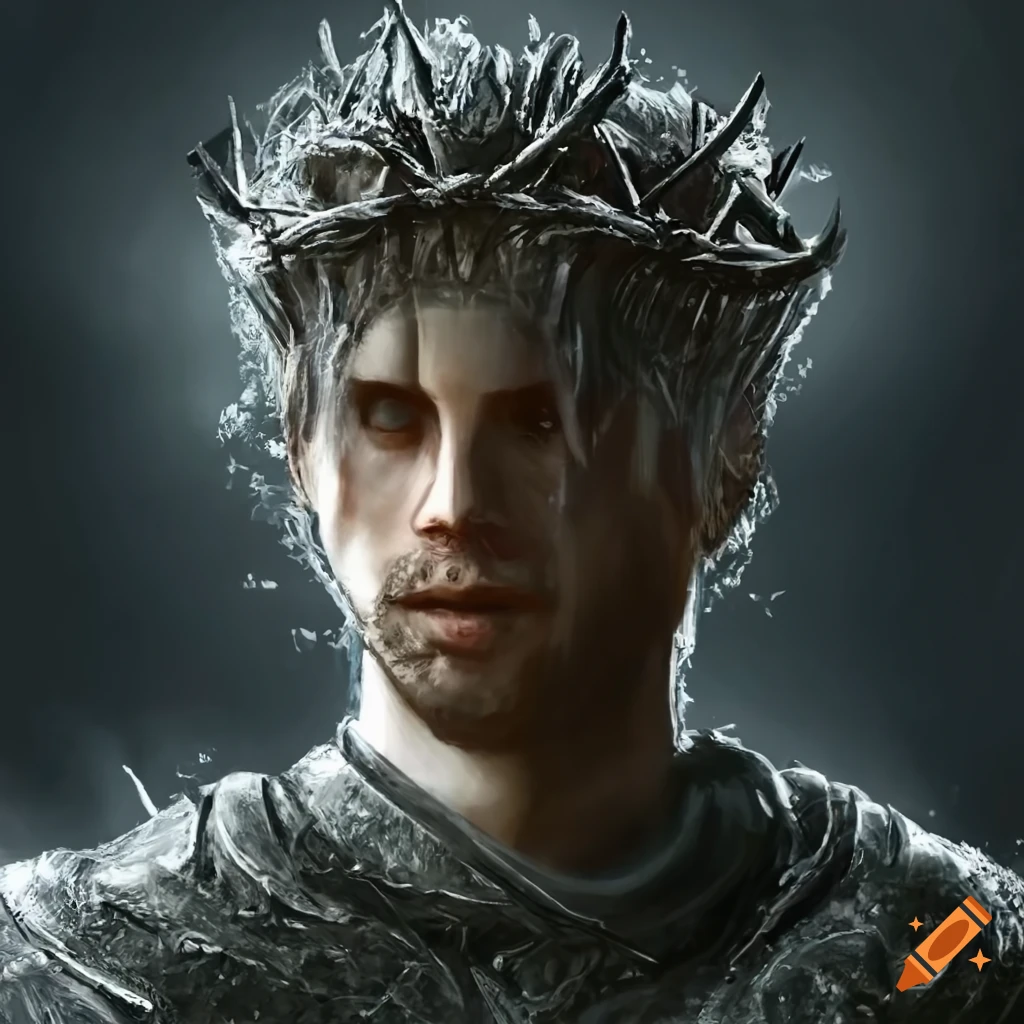 Dark Souls Concept Art Of A Silver Angelic Statue With Crown Of Thorns 