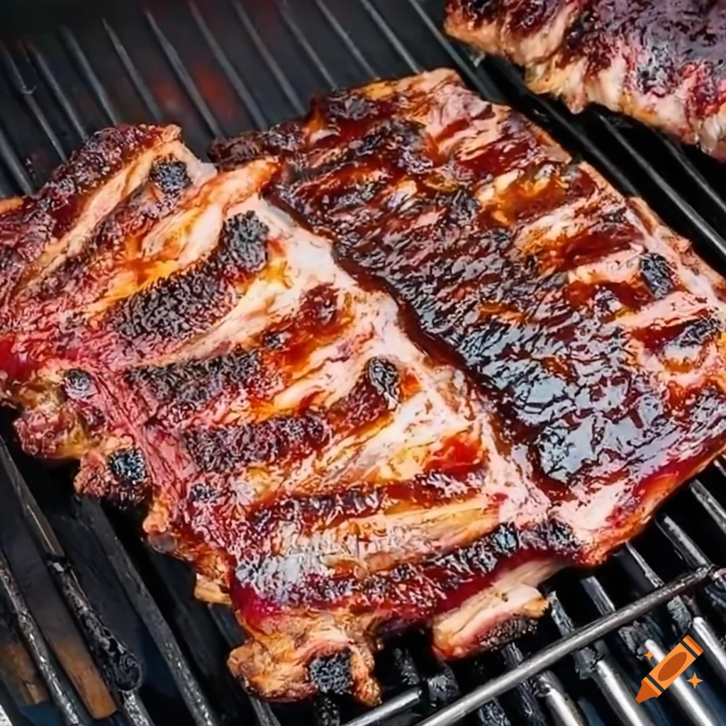 Smoked ribs in a bbq smoker on Craiyon