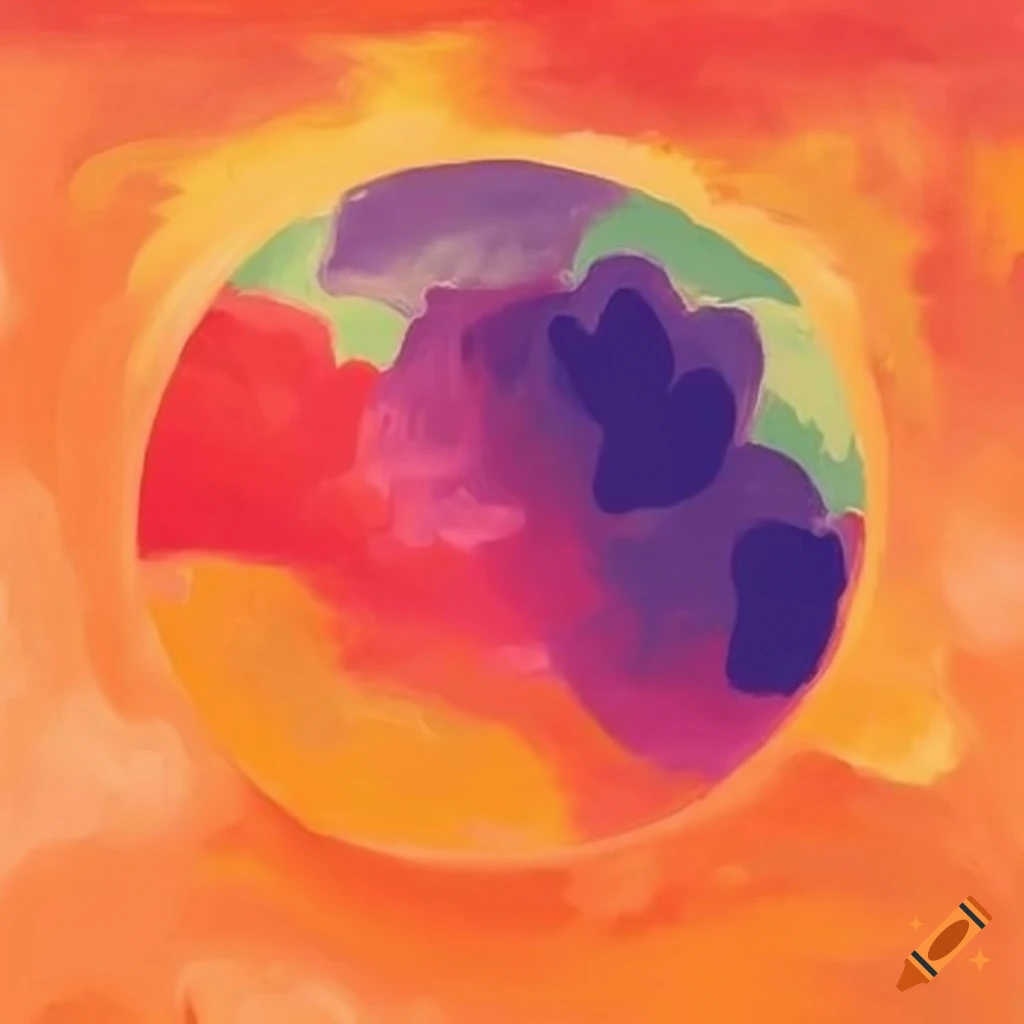 Sunset with clouds in matisse style