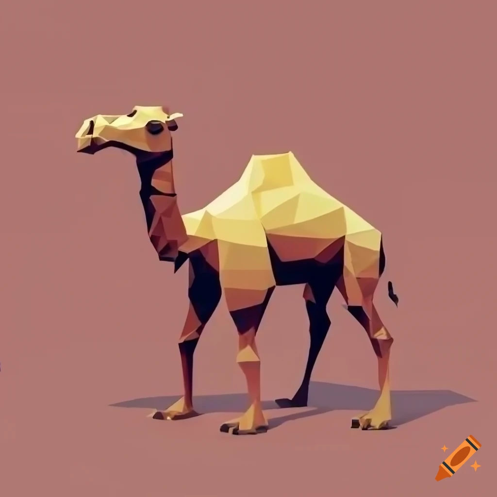 low poly representation of a camel
