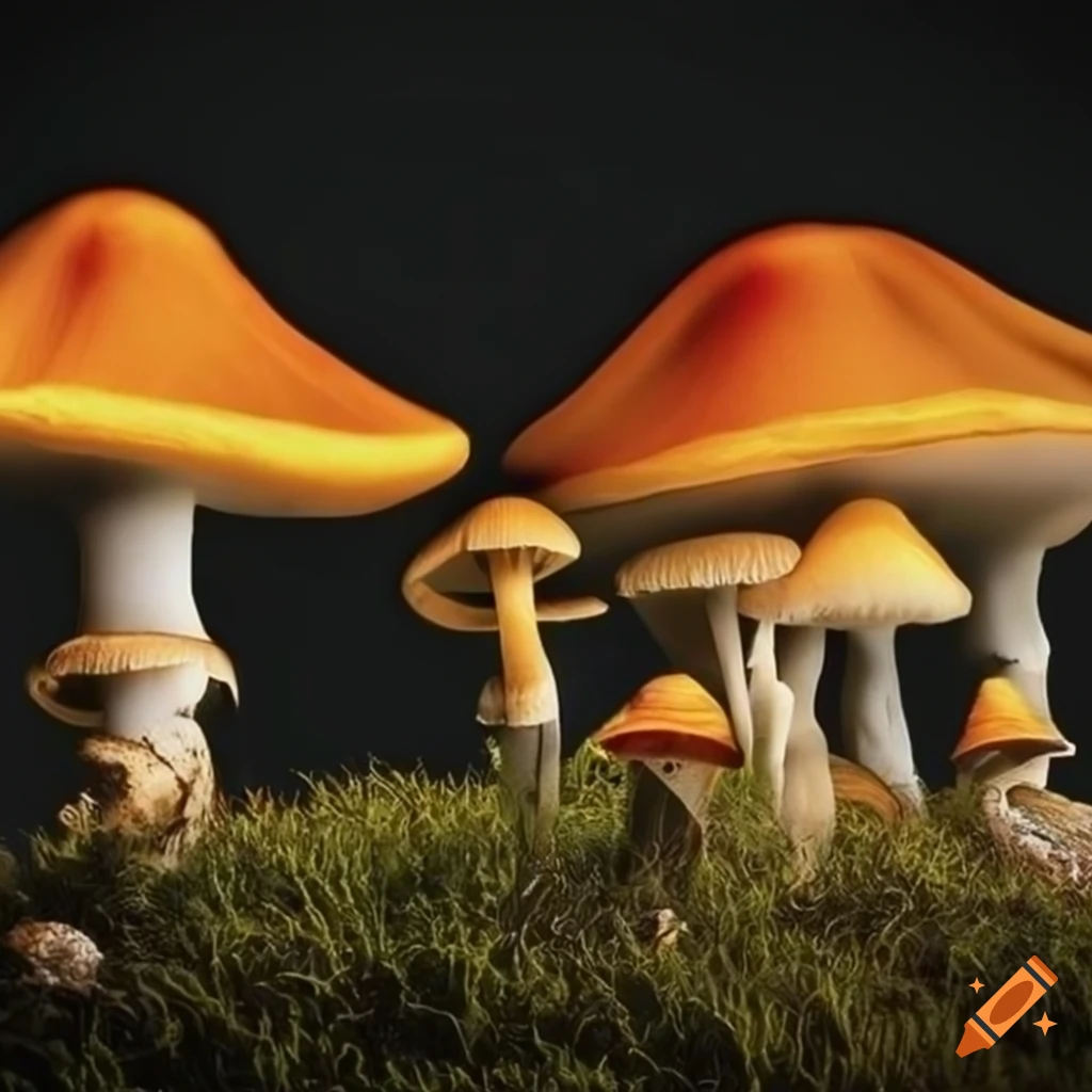 surreal artwork with magic mushrooms