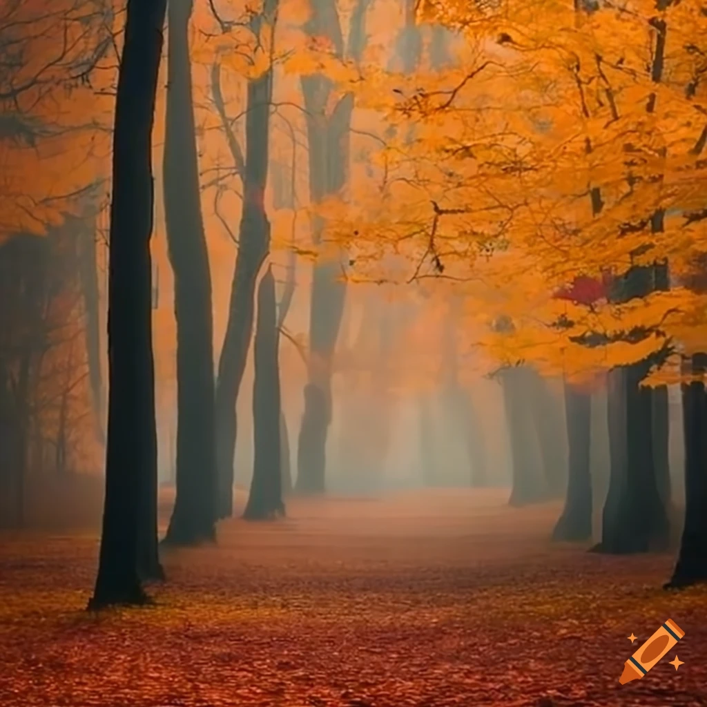 misty autumn landscape