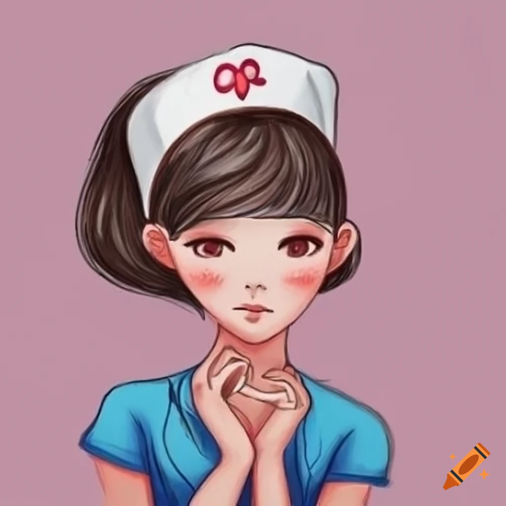 Premium Photo | A cartoon drawing of a nurse in a hospital hallway  generative ai