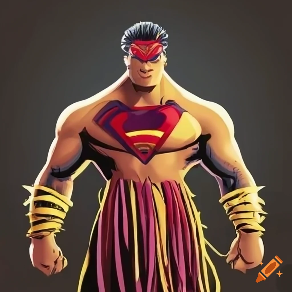illustration of a Polynesian superhero