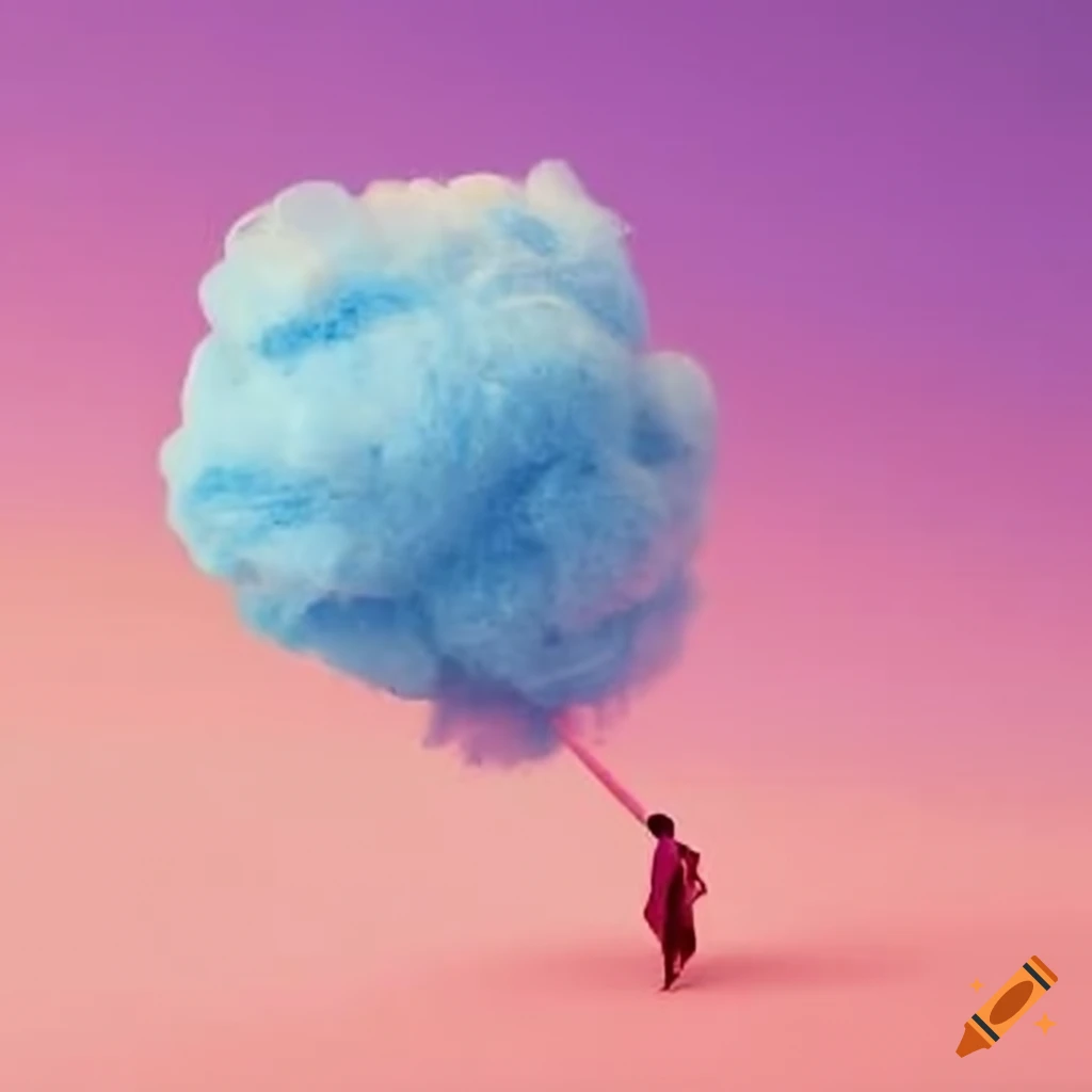 Creative photography of a cotton candy sky