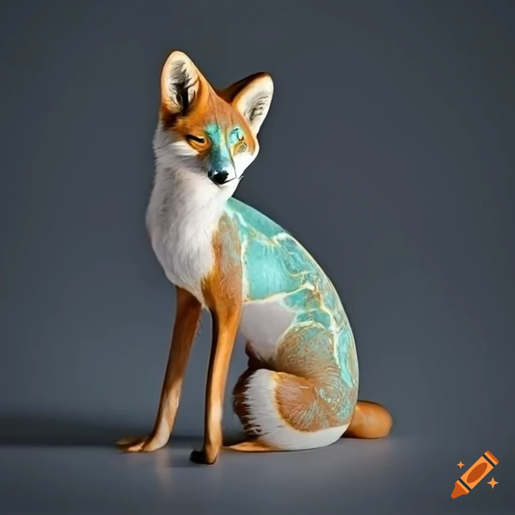 kintsugi-inspired artwork of a fox