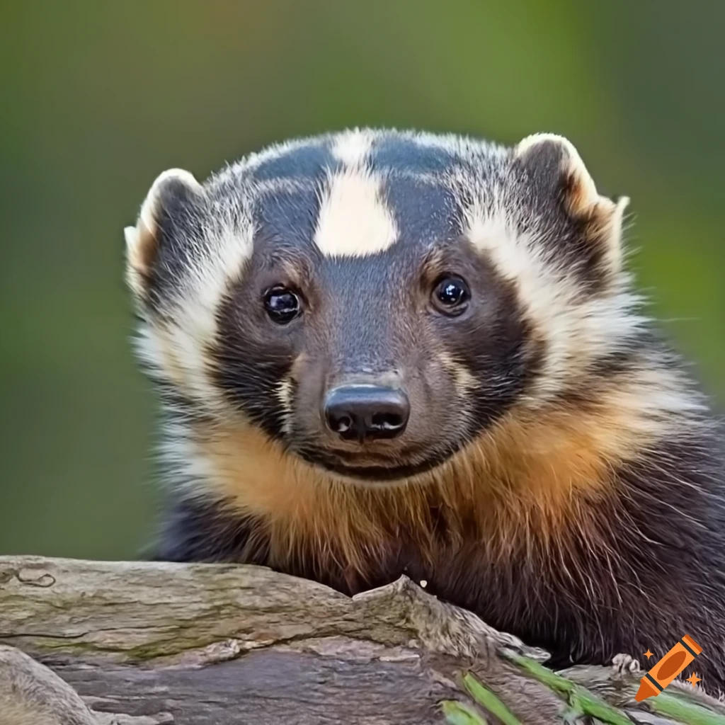 Hyperrealistic depiction of an american badger wolverine hybrid