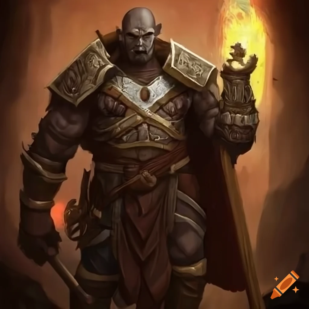 goliath cleric extending a helping hand
