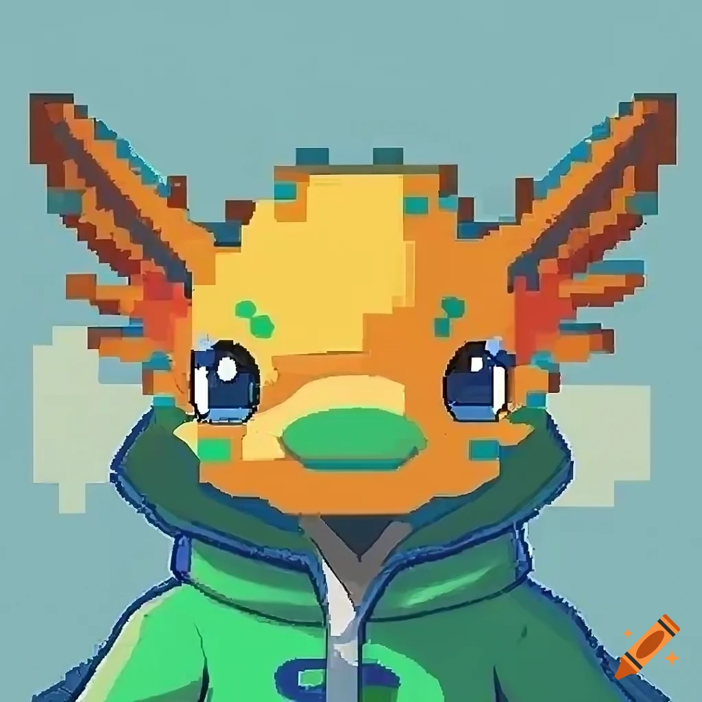 vibrant anthro axolotl profile picture