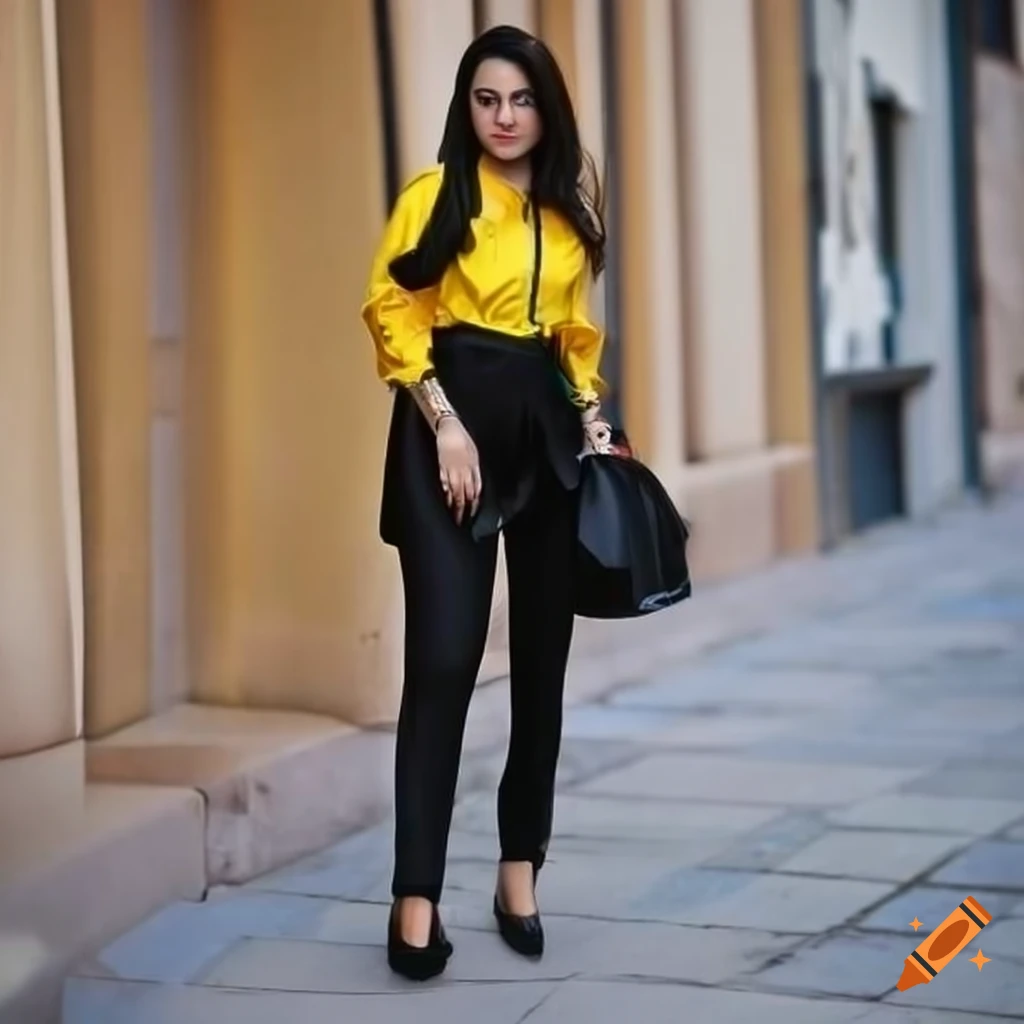 Palazzo trousers and yellow blazer - Melissa Cabrini