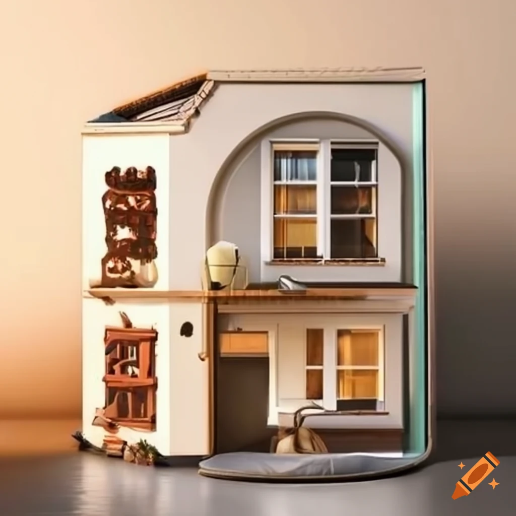 casa con 4 ventanas y persianas