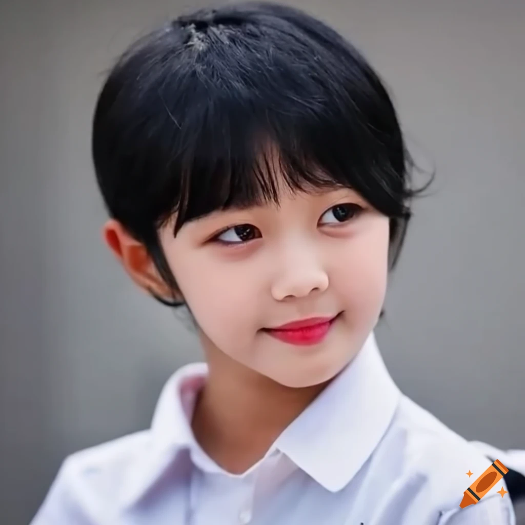 captivating portrait of a determined 13-year-old female idol