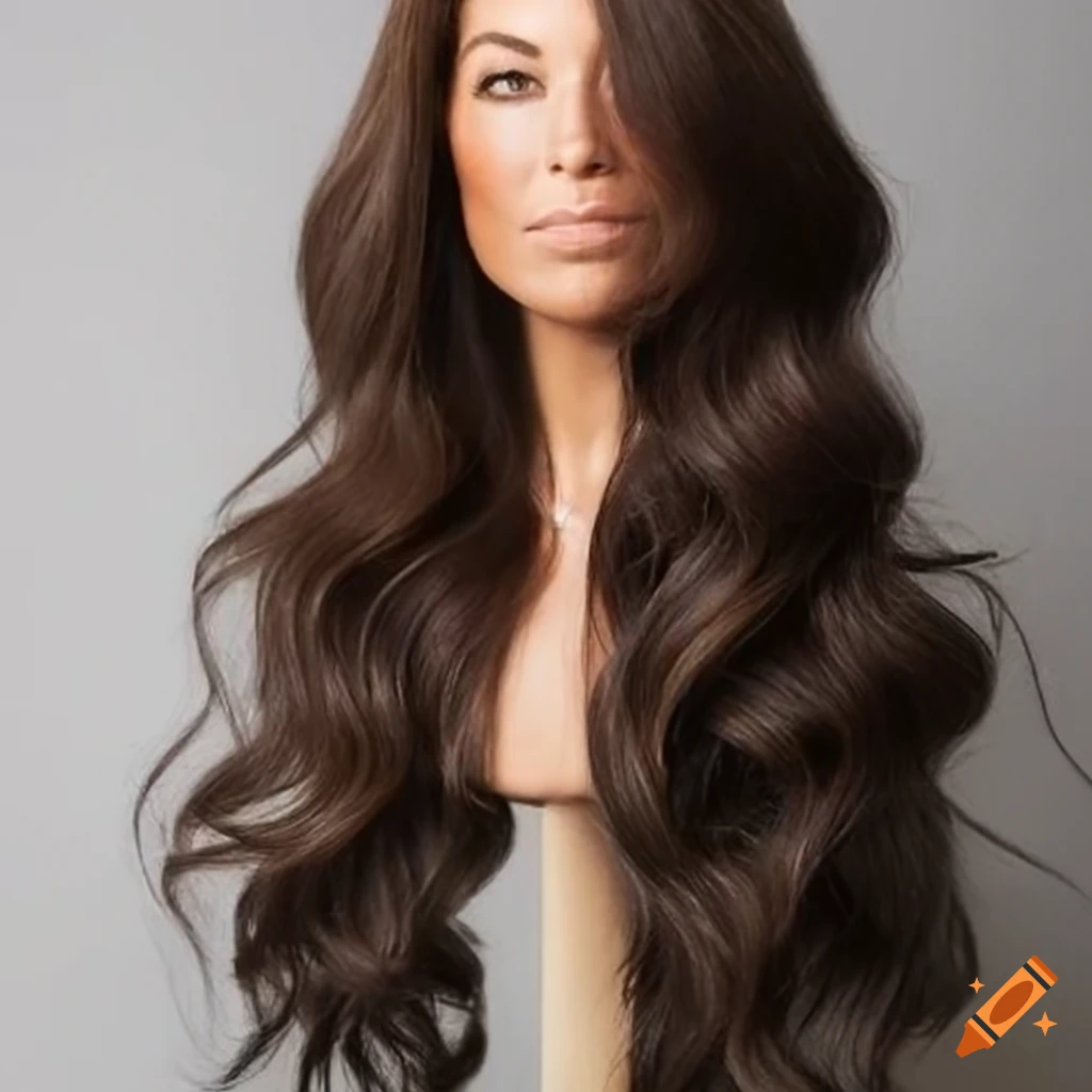 realistic Joanna Gaines styling head with long flowing hair