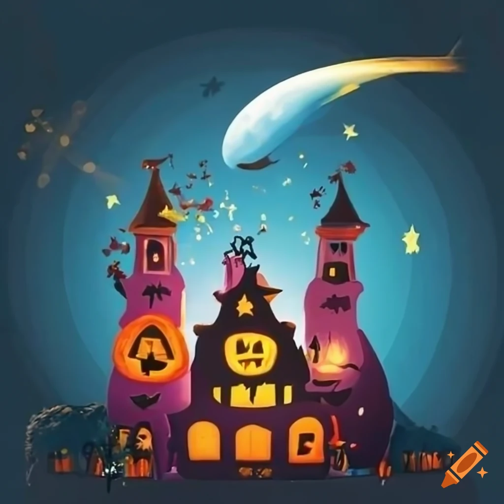 halloween-town-with-trick-or-treating-children-on-craiyon