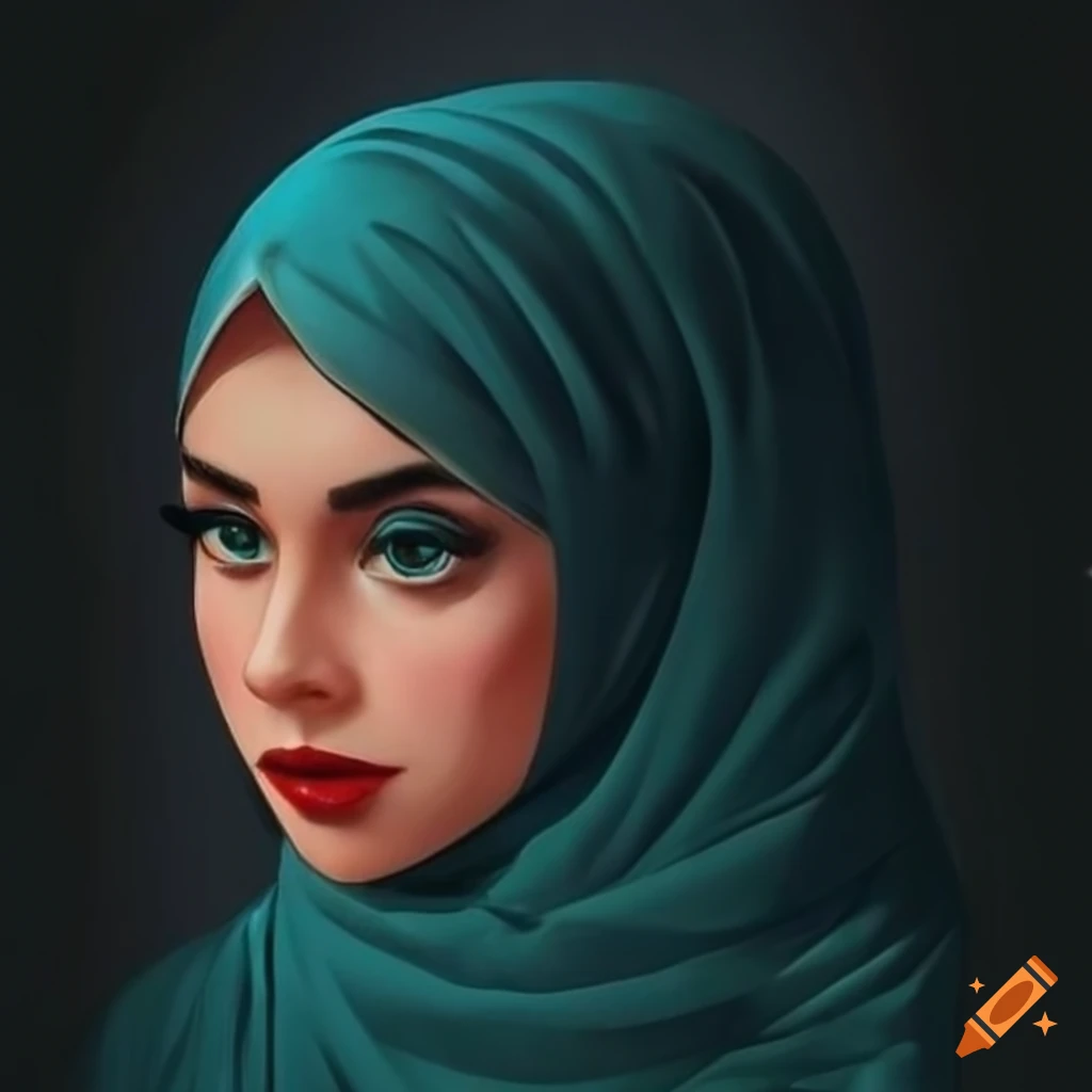 Image of a girl wearing a hijab on Craiyon