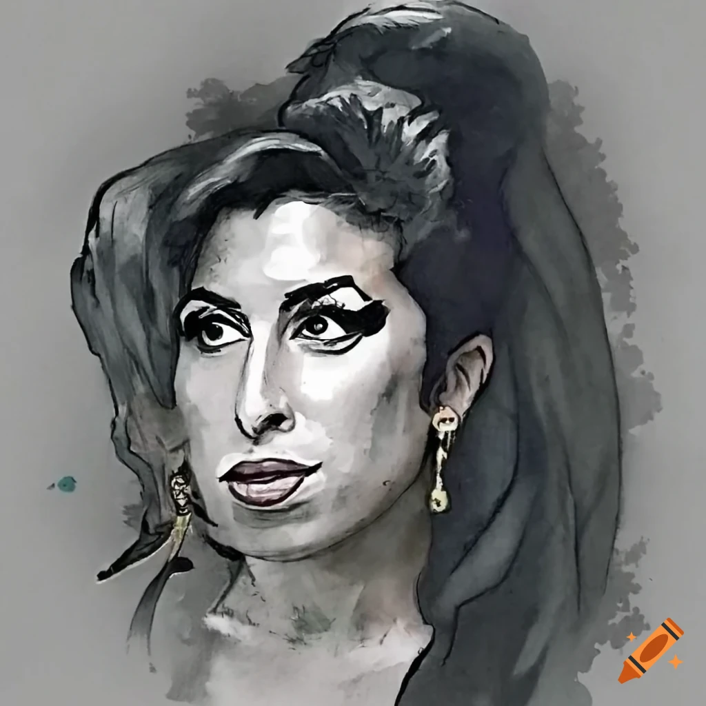 Vintage pencil drawing of amy winehouse on Craiyon