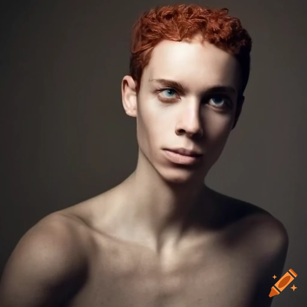 artistic depiction of a maroon-haired humanoid man