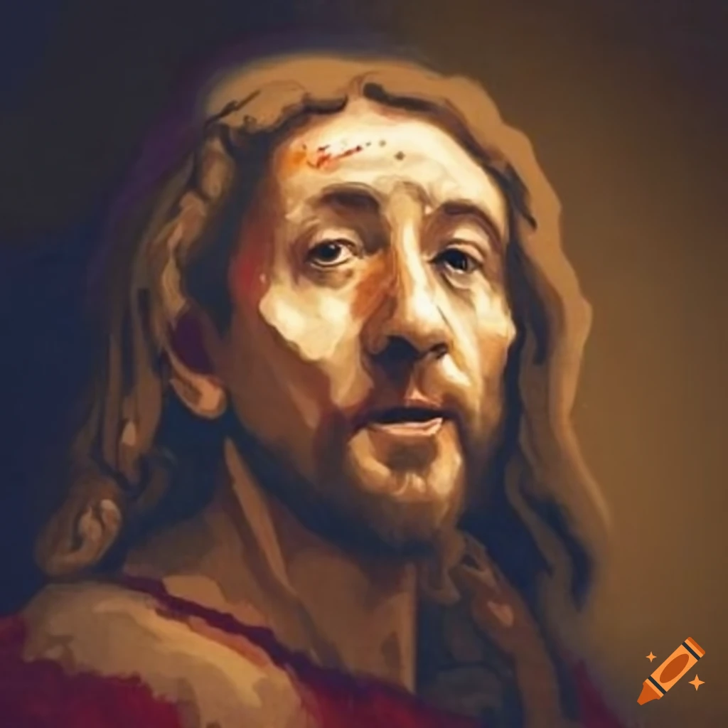 painting of Jesus comforting three shepherds