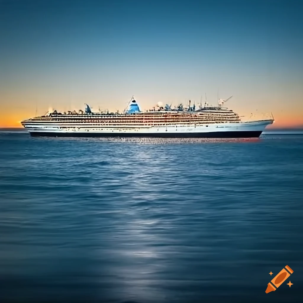 ocean liner sailing on calm sea