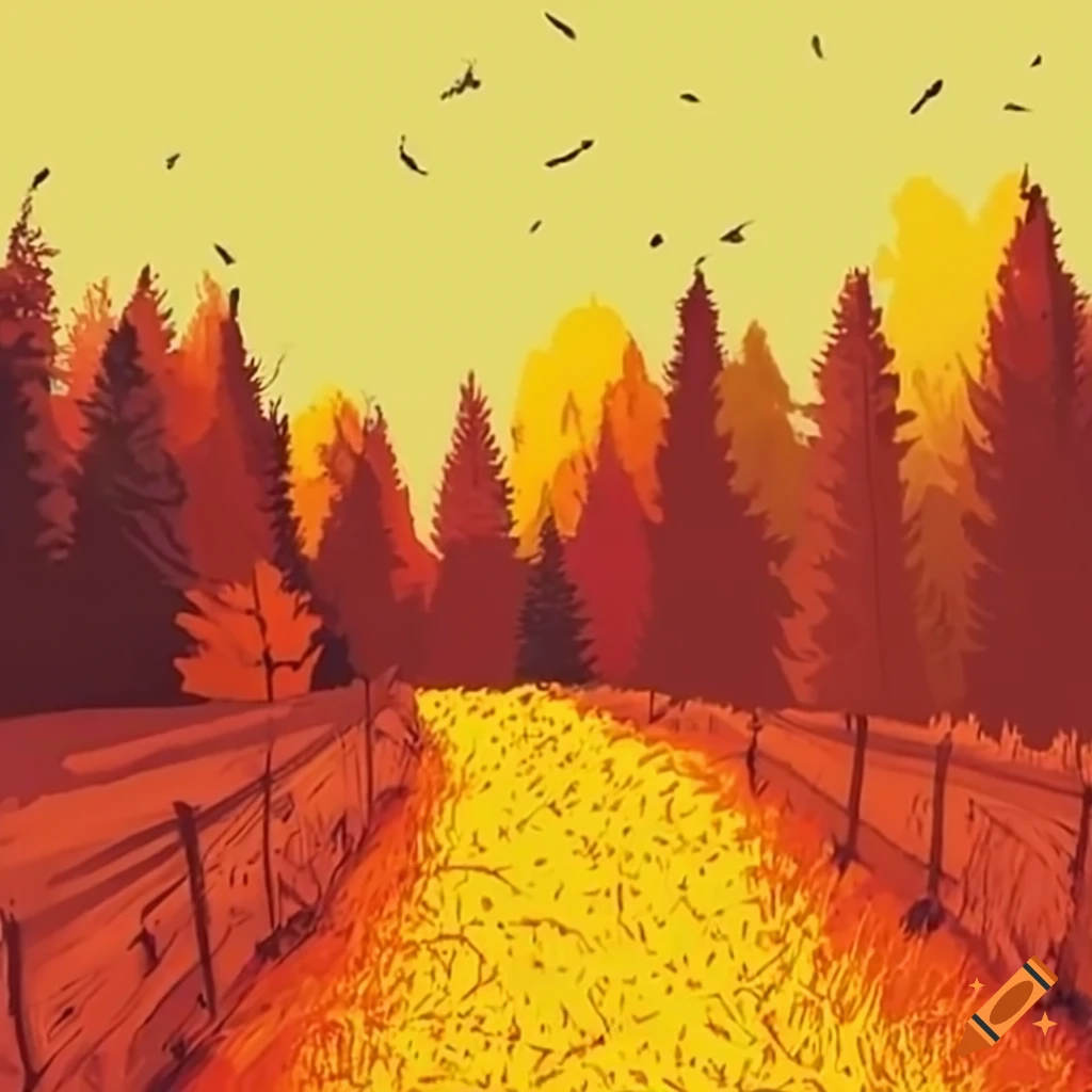 Autumn landscape photograph on Craiyon