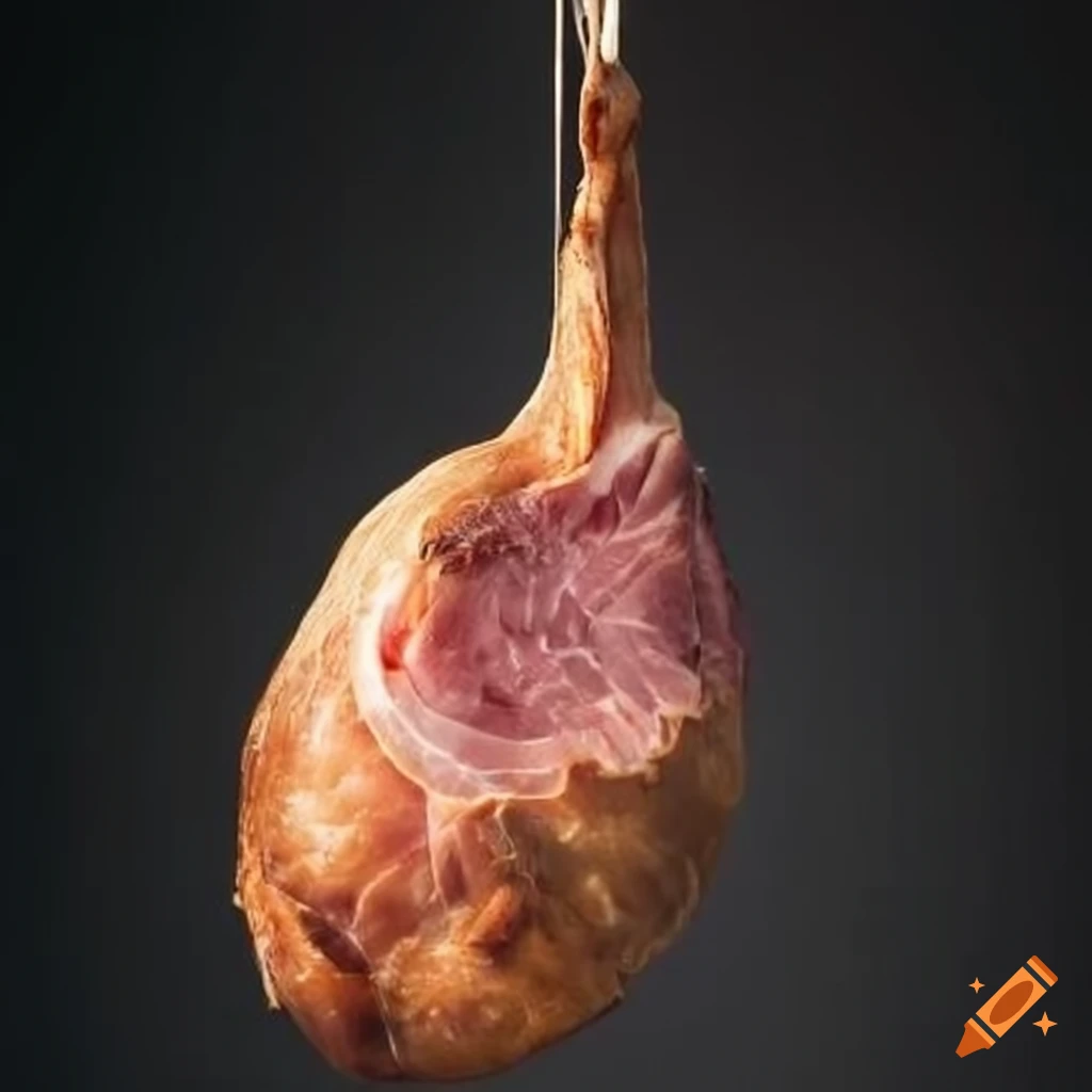 Delicious hanging ham