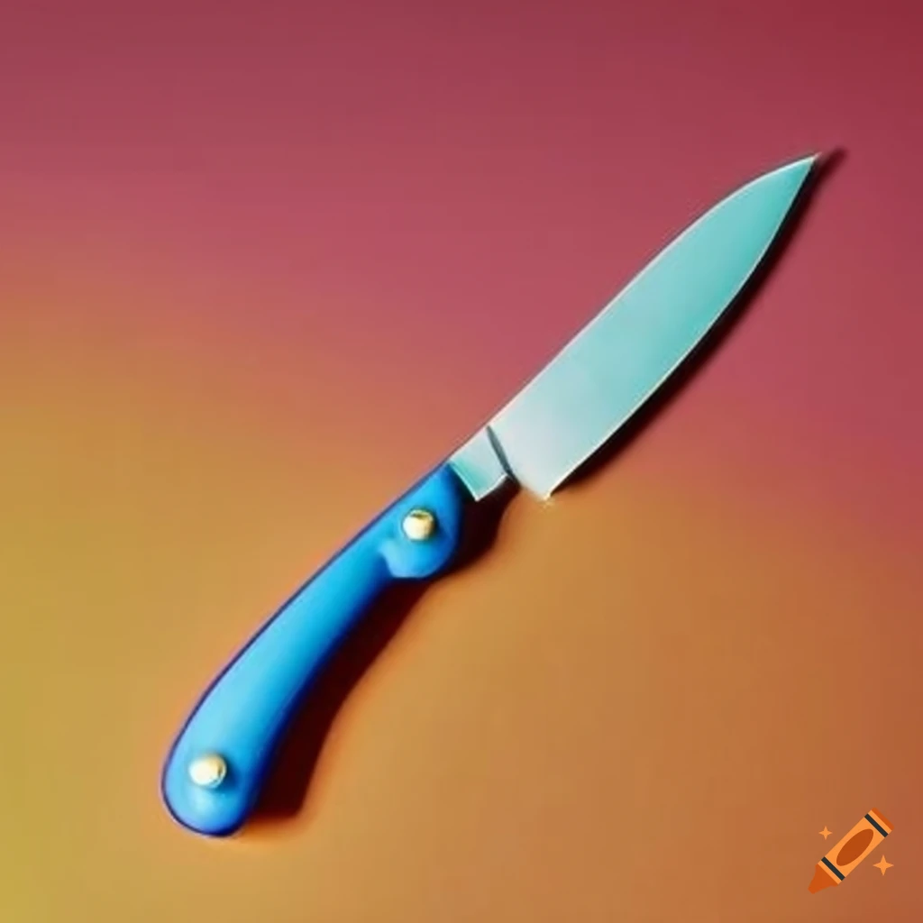Brightly colored citrus knife on a background