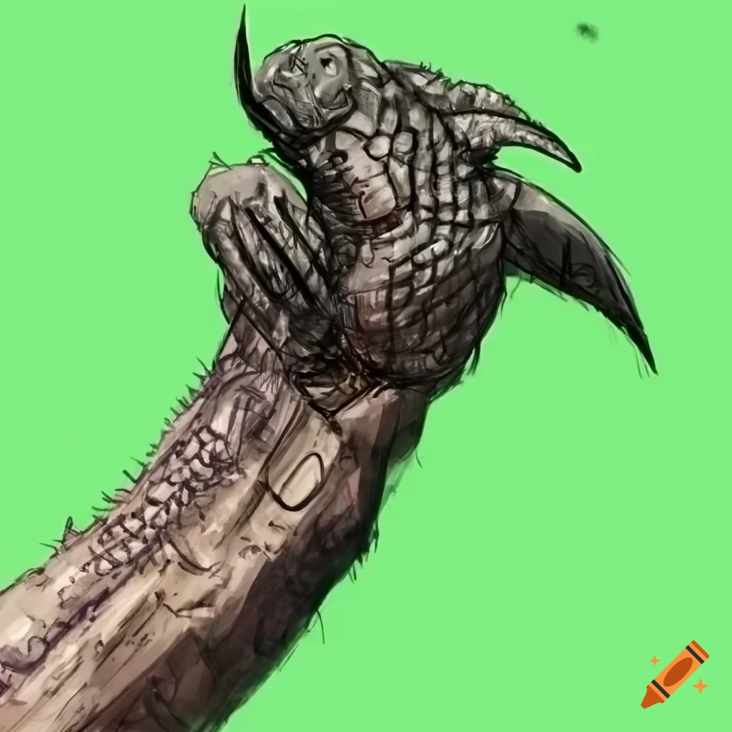 scaly lizard arm claw in sci-fi art style