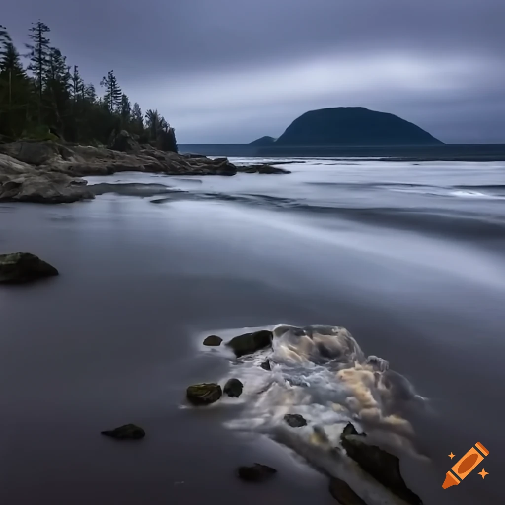 stormy beach in British Columbia
