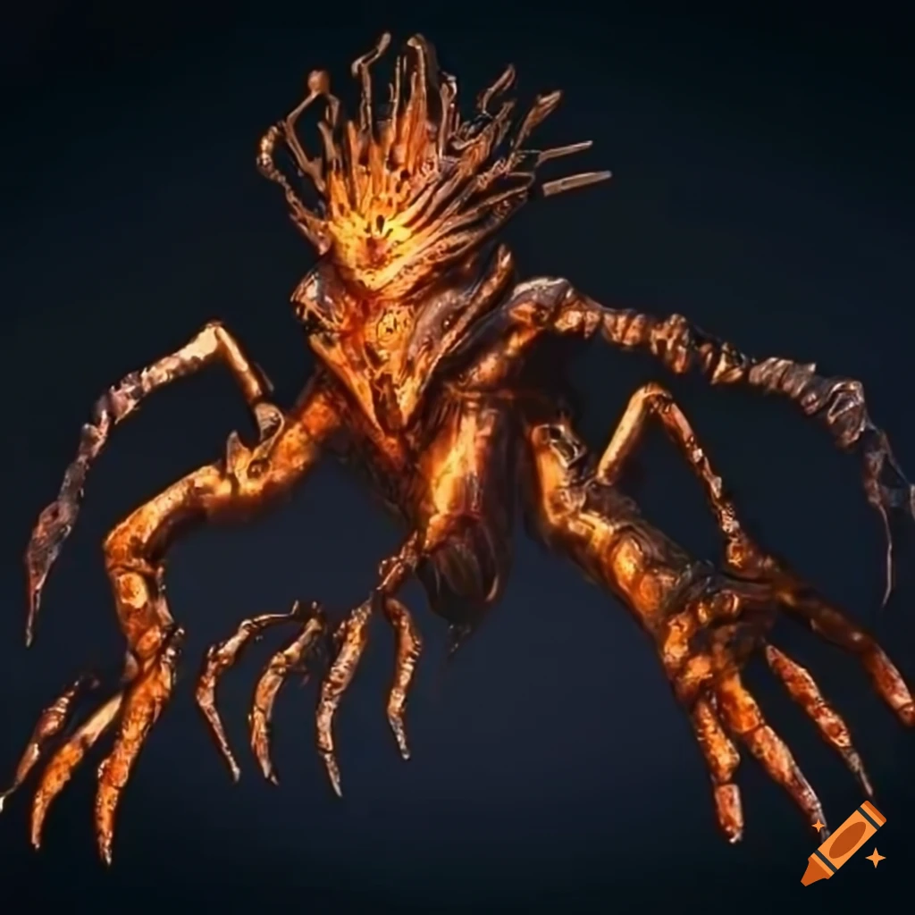 dark silver metal elemental with glowing eye