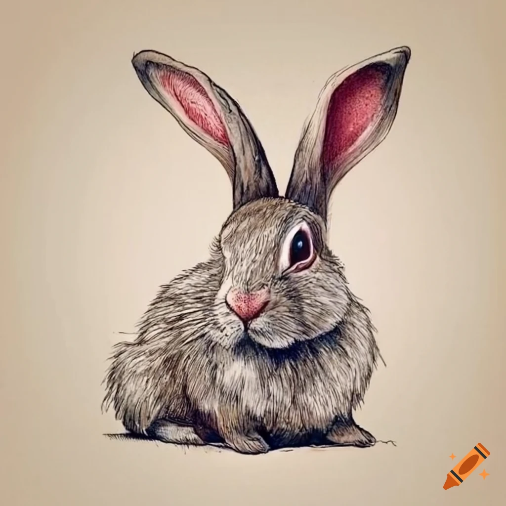rabbit, house, serene, happy, artwork, colored pencil | Stable Diffusion