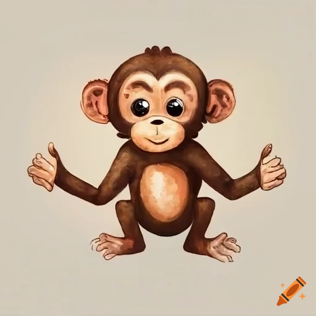 Photo album cartoon background cute baby monkey Vector Image