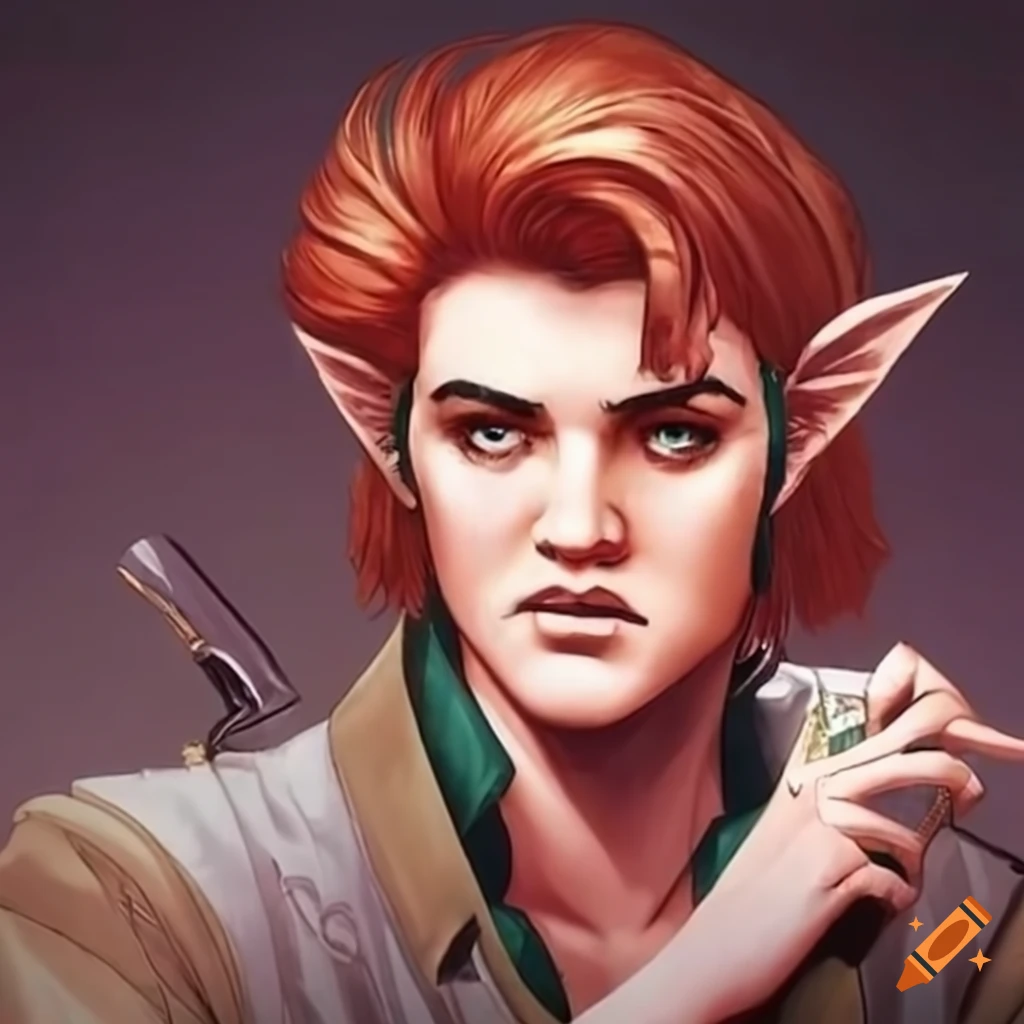 Elvis presley transformed into an elf bard