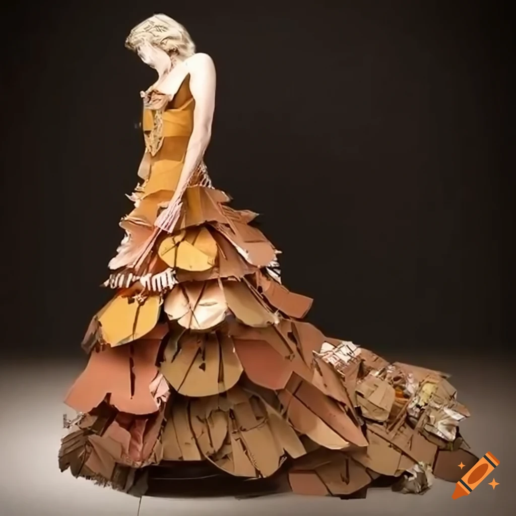 Dress Made From Recycled Paper And Cardboard On Craiyon