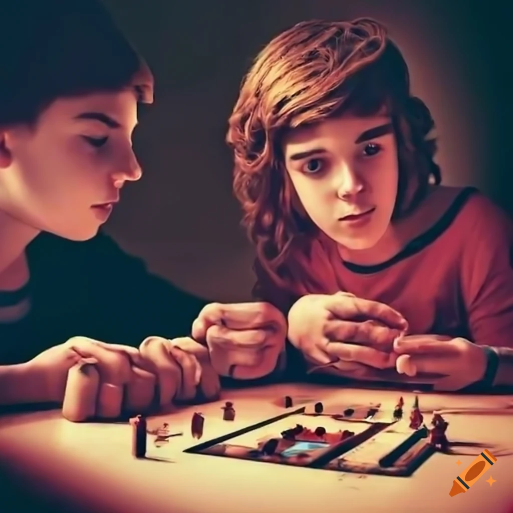 group of teenagers playing tabletop game