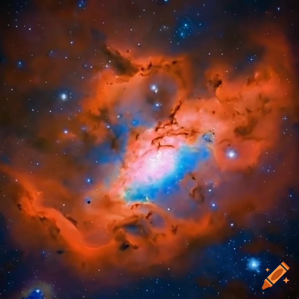 colorful carina nebula galaxy with sparkles