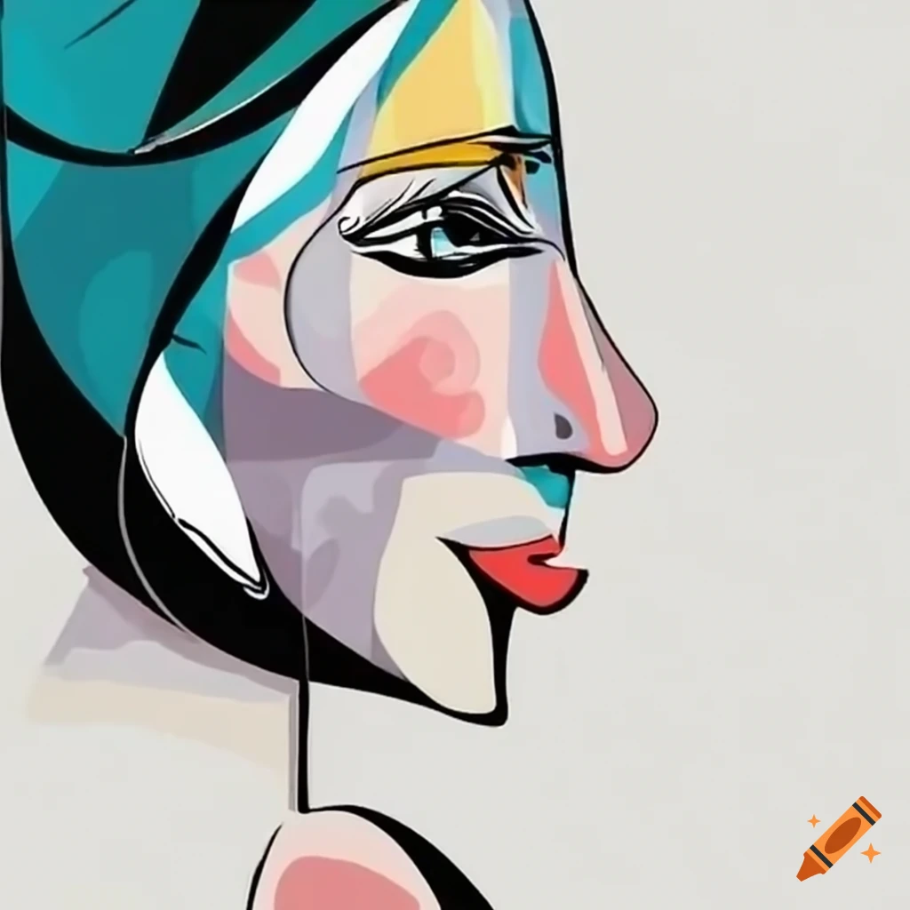 Picasso painting of a woman driving an SUV