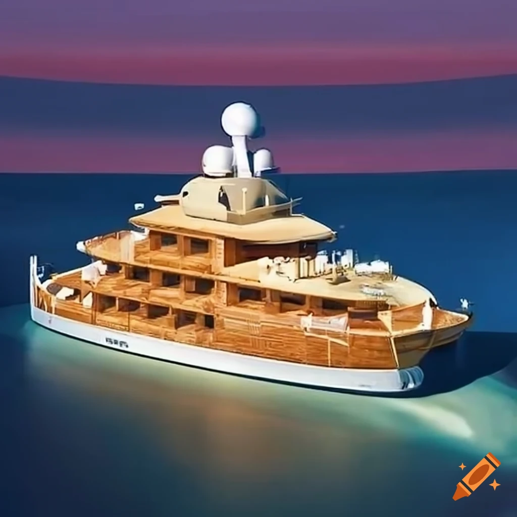 luxury super yacht with Waffle House branding