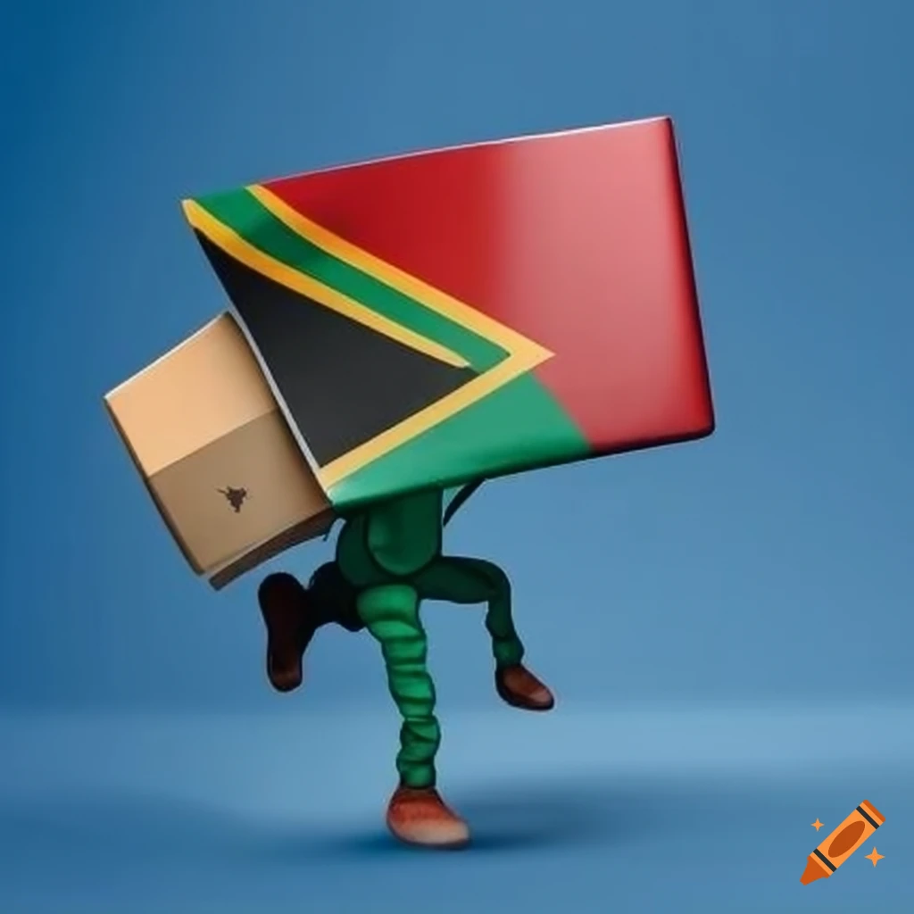 Small courier bike in south african flag colors on Craiyon