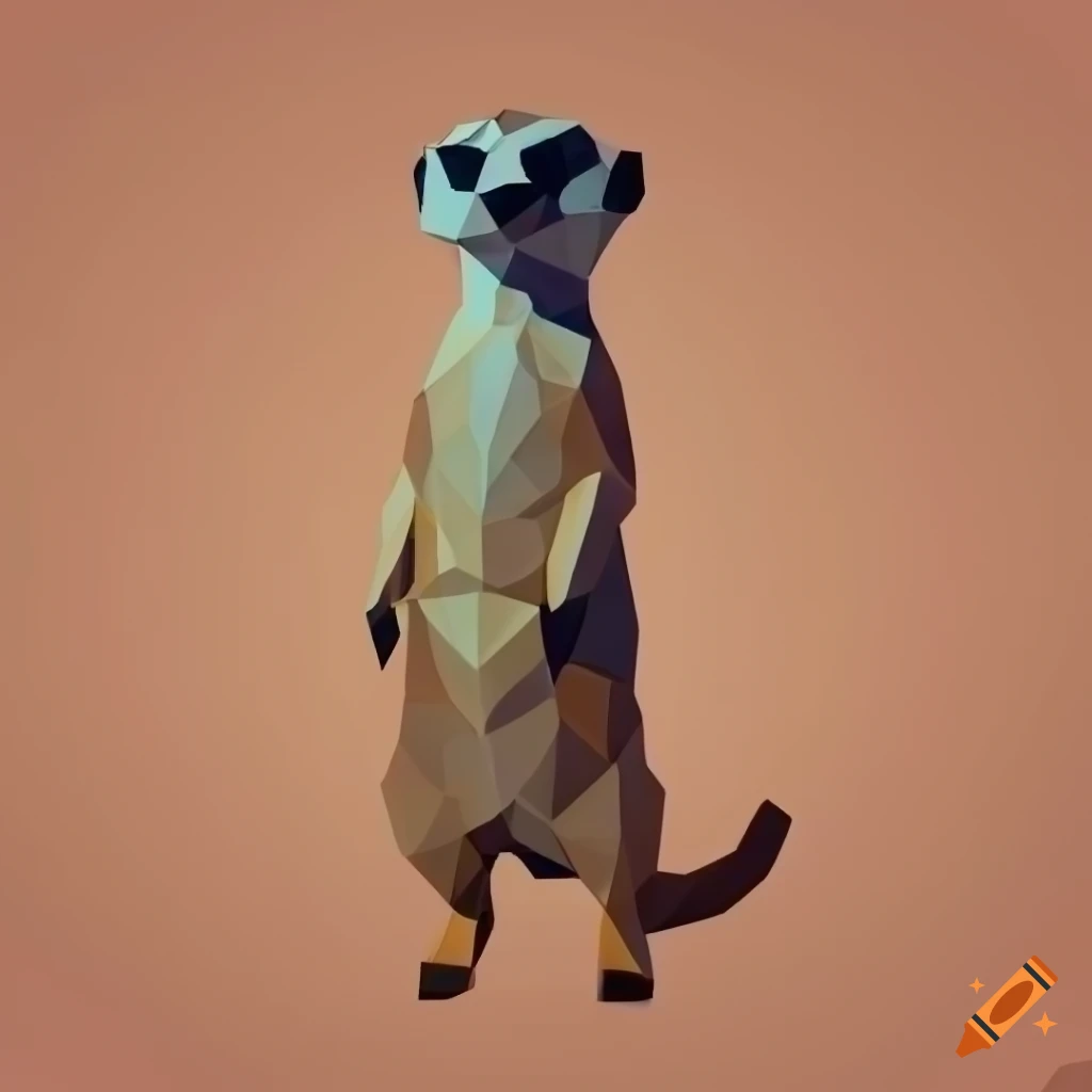 low poly meerkat artwork