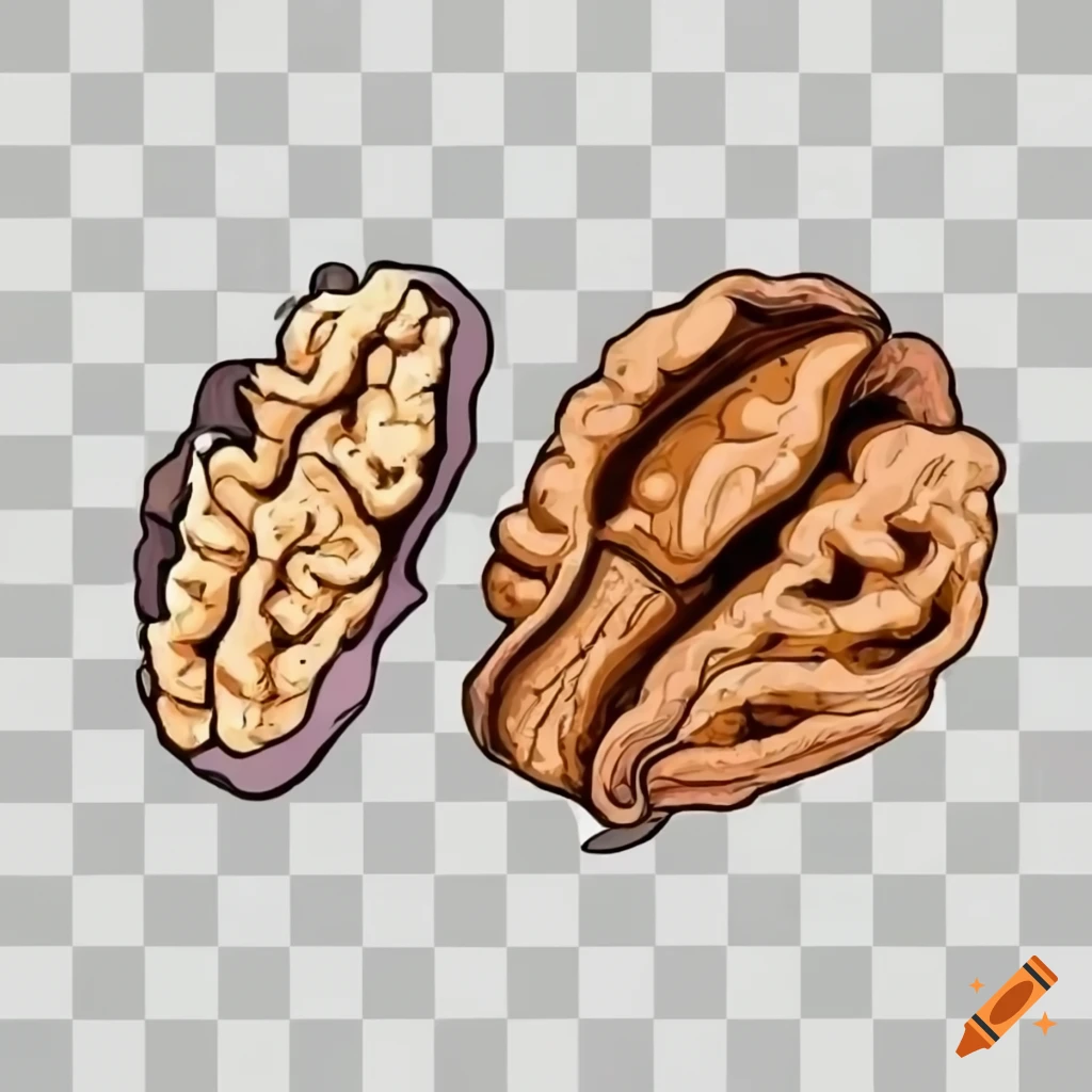 cracked walnut nut