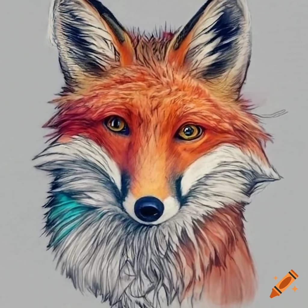 tattoo style fox illustration