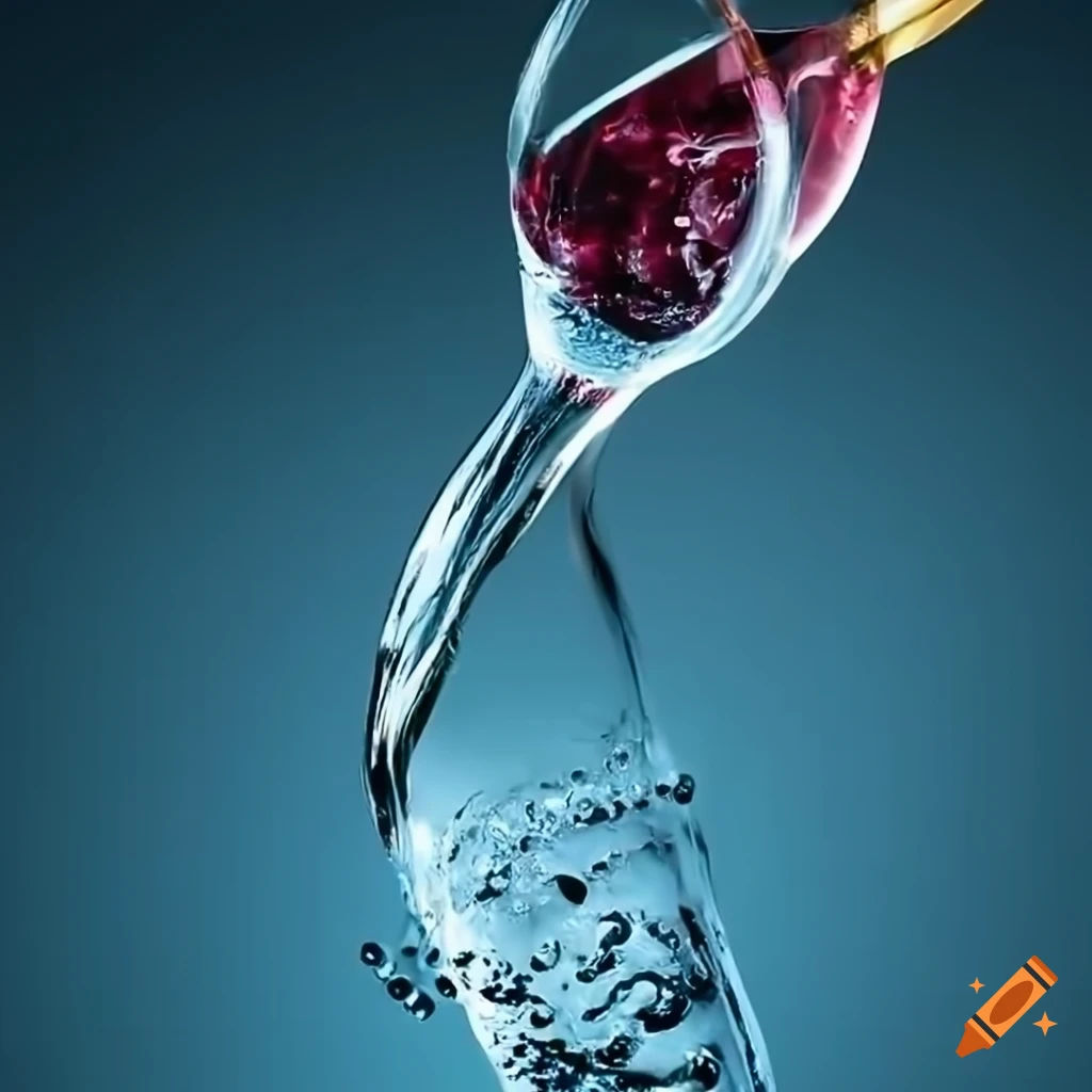 Illustration of water transforming into wine on Craiyon