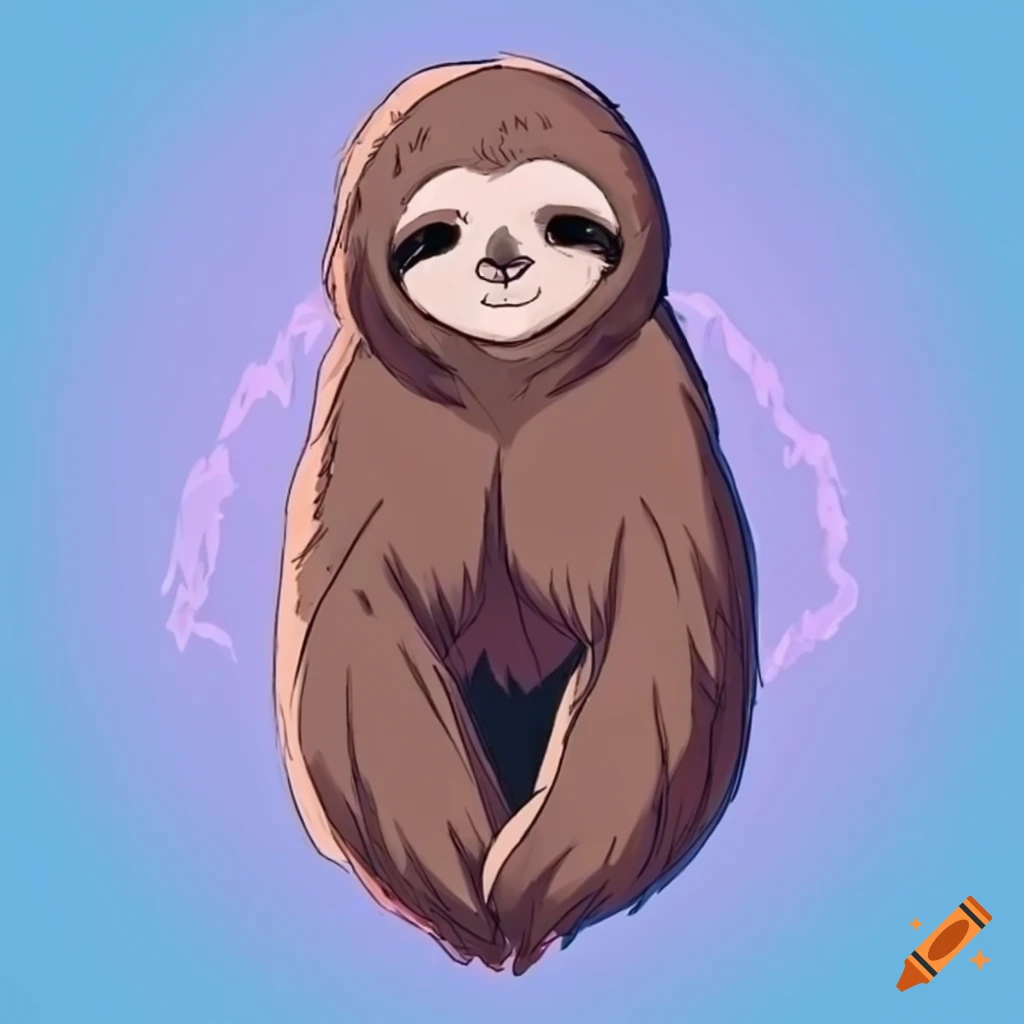 Saiyan Inspired Lazy Cute Sleeping Anime Sloth - Exclusive P - Inspire  Uplift