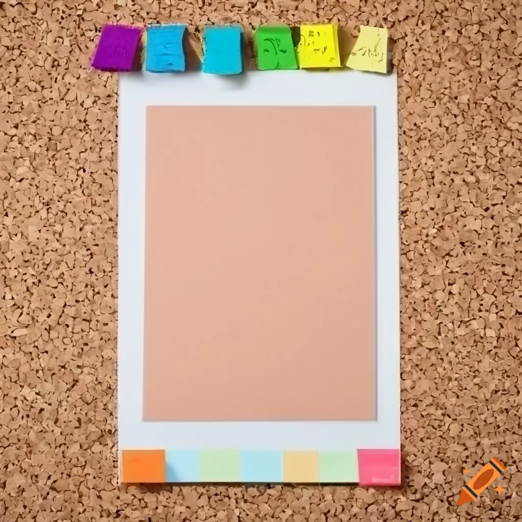Blank colorful sticky notes or post-its on a cork board or