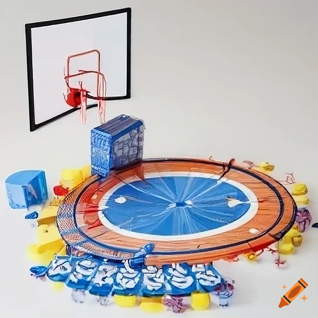 Miniature basketball board game set on Craiyon